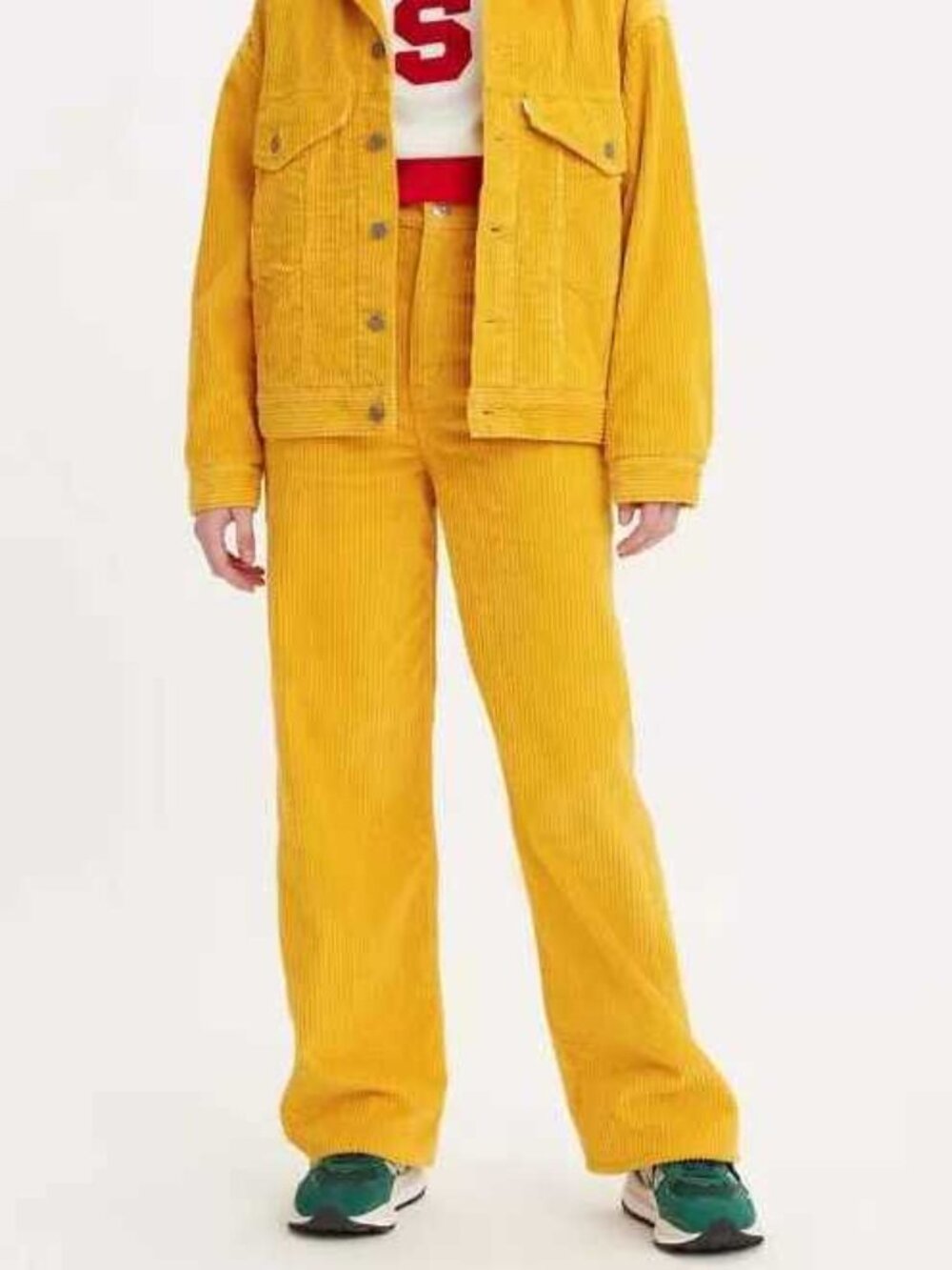 New 25x31 Levi's x The Simpsons colab high loose yellow corduroy pants jeans